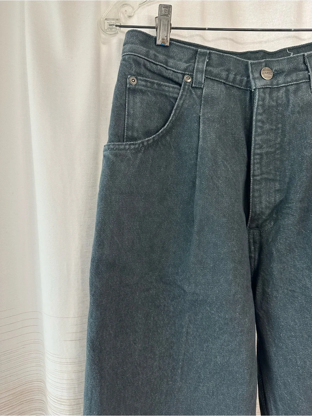 NWT Vintage High Waist 100% Cotton Dark Teal Jeans Size 10